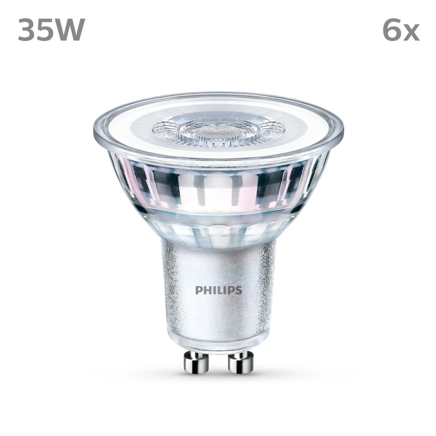Philips LED-Lampe GU10 3,5W 275lm 840 Klar 36° 6er – Bild 2