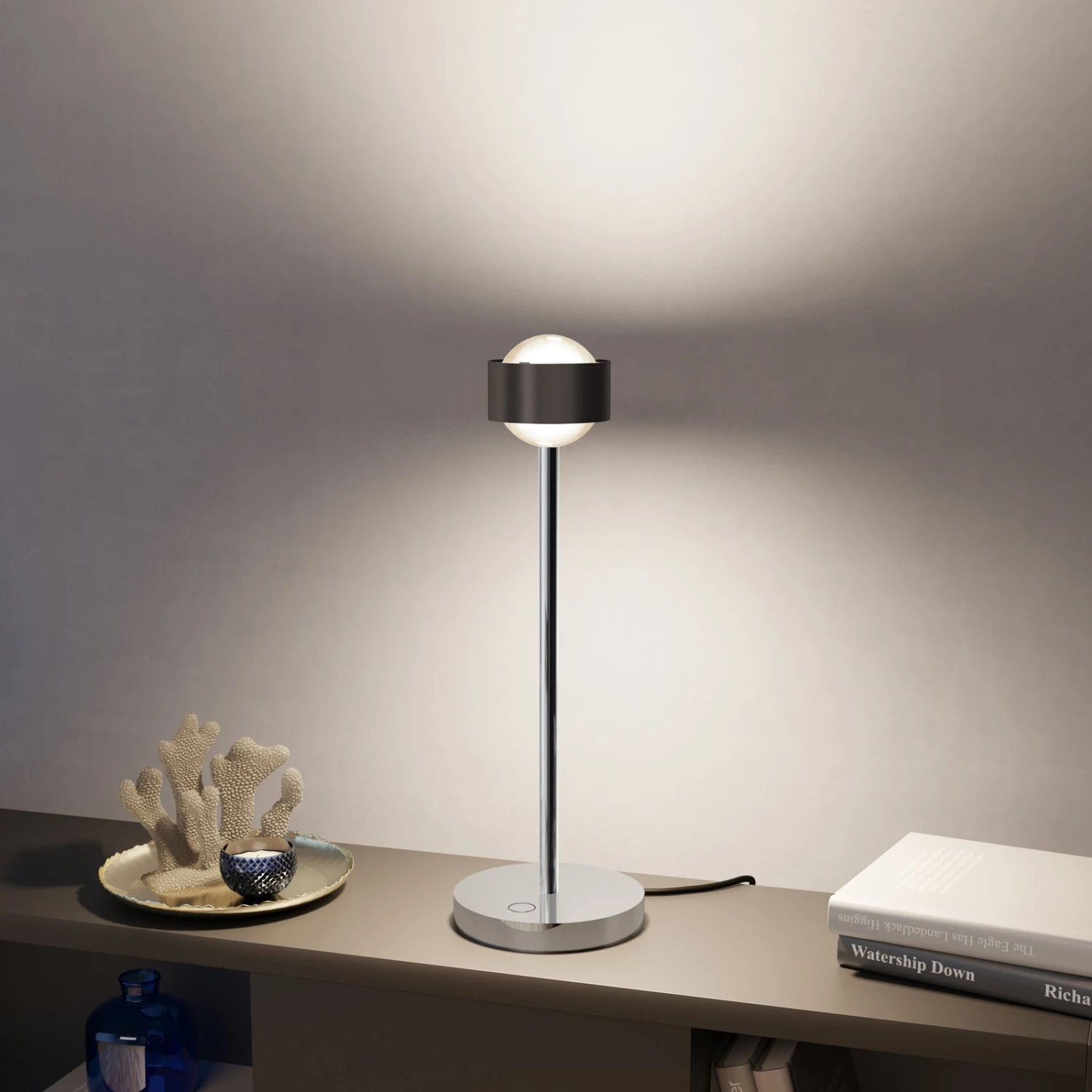 Puk! 80 Eye Table LED, Linsen Matt, Braun/chrom – Bild 2