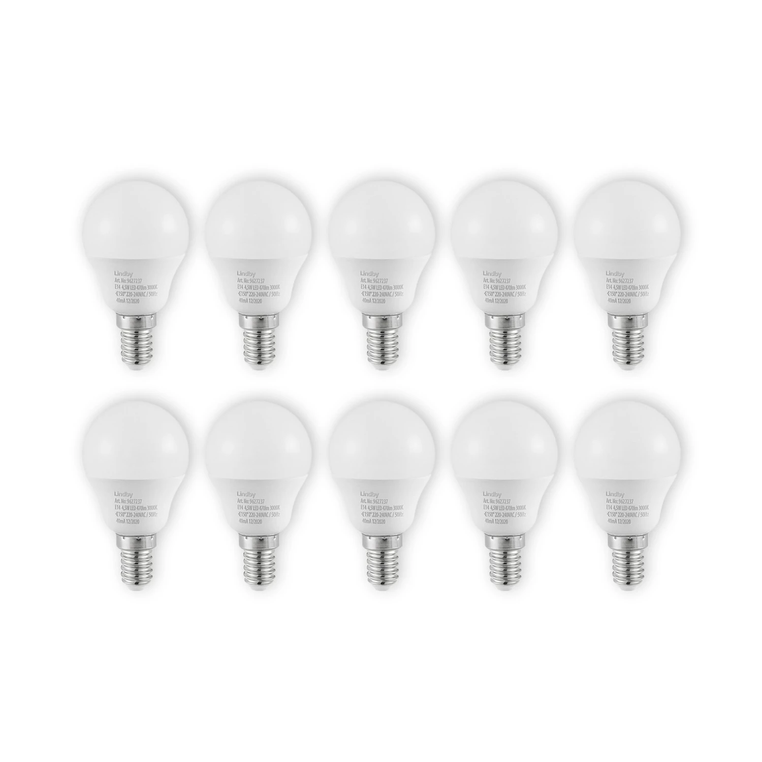 Lindby LED-Lampe E14 G45 4,5W 3.000K Opal 10er-Set