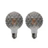 Lucande E27 3,8W LED-Lampe G95 918 Struktur Smoke 2er-Set