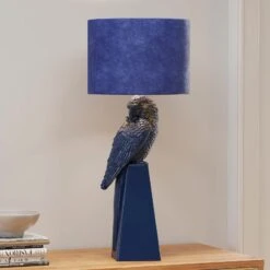 KARE Parrot Tischleuchte Mit Schirm, Blau