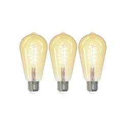 Prios LED-Lampe E27 ST64 4,9W WLAN Amber Klar, 3er