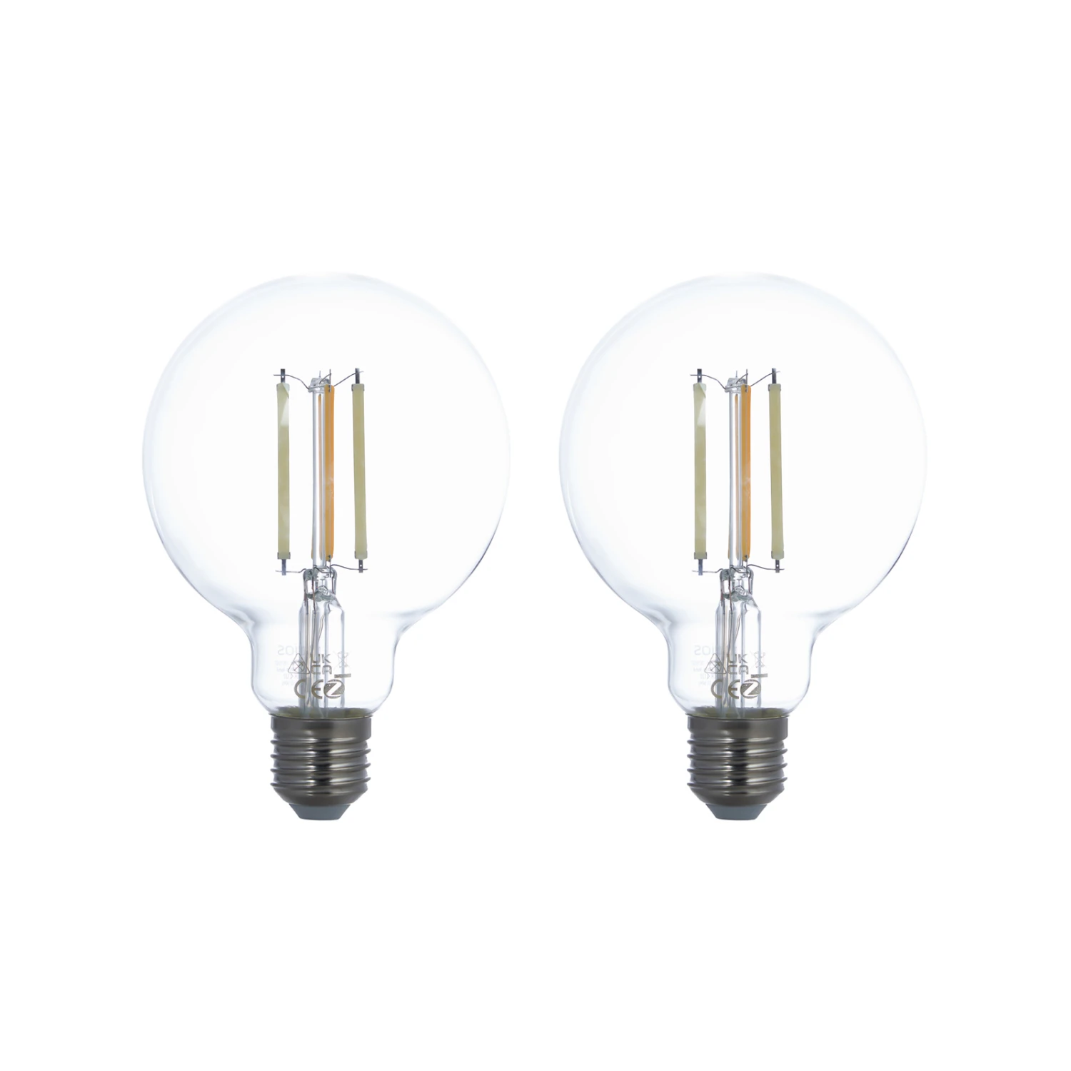 Prios LED-Globe E27 G95 7W ZigBee Tuya Klar, 2er