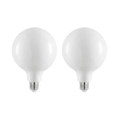LED-Lampe E27 8W 2.700K G125 Dimmbar Opal 2er-Set
