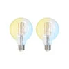 Prios LED-Filamentlampe E27 G95 7W WLAN Klar 2er