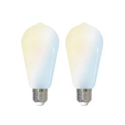 Prios LED-E27-Leuchtmittel ST64 7W WLAN Matt 2er