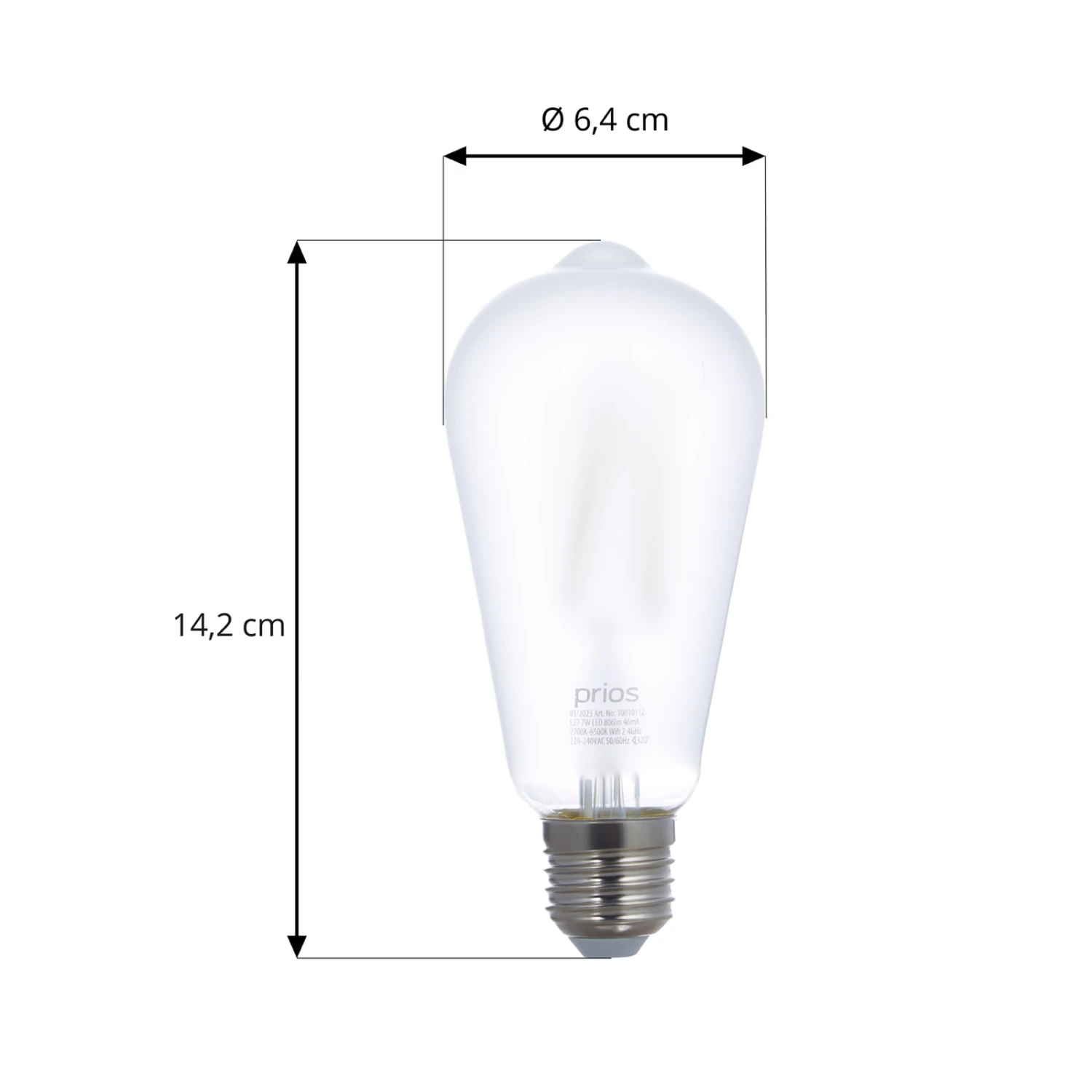 Prios LED-E27-Leuchtmittel ST64 7W WLAN Matt 2er – Bild 4
