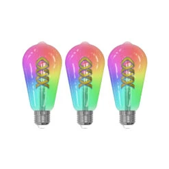 Prios LED-Filament E27 ST64 4W RGB WLAN Klar 3er