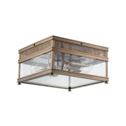 Außen-Deckenleuchte Holborn, Eckig Bronze Dunkel