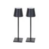 Lindby Janea LED-Akku-Tischlampe Schwarz 2er-Set