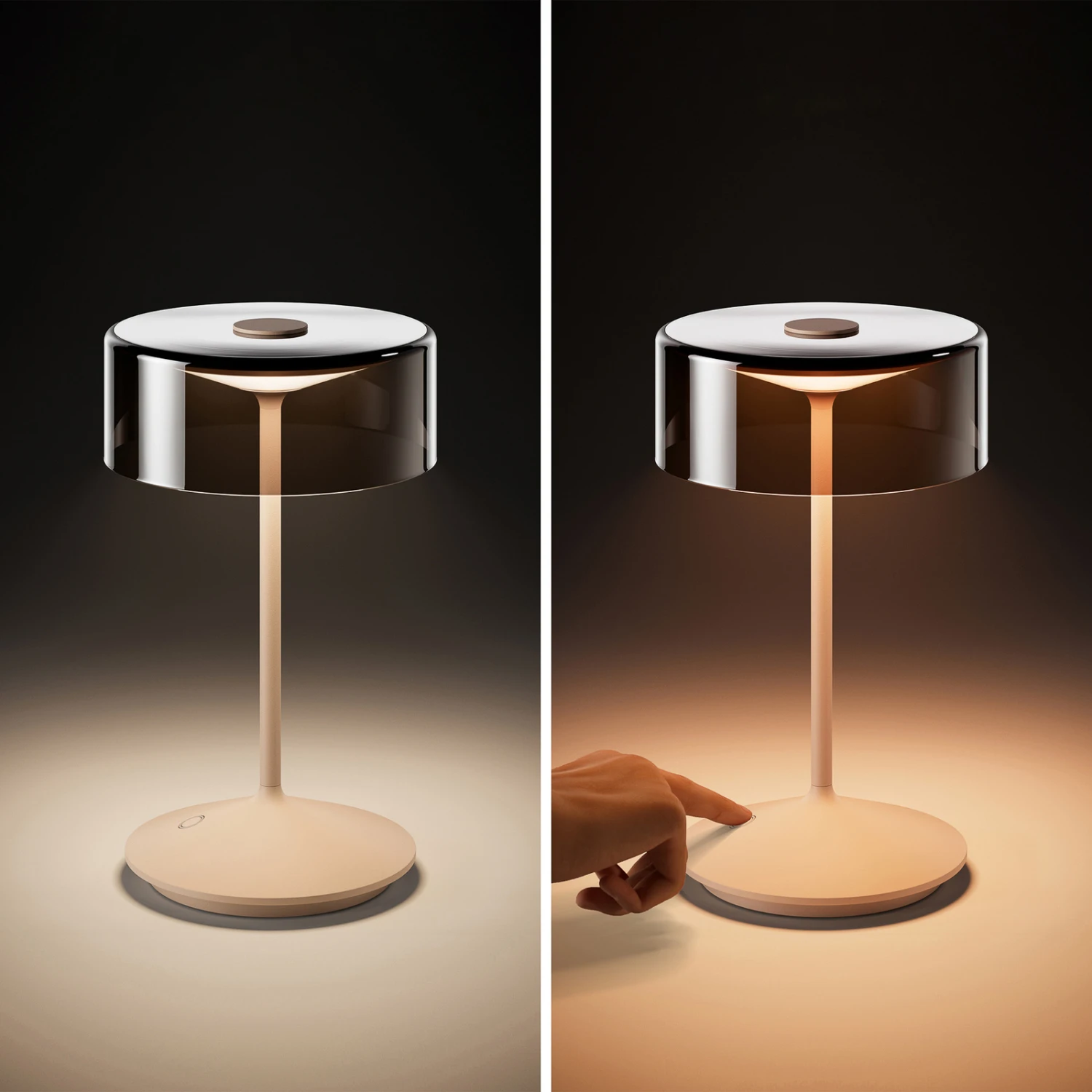 LED-Akkutischleuchte Numotion, IP54, Dünenbeige – Bild 4