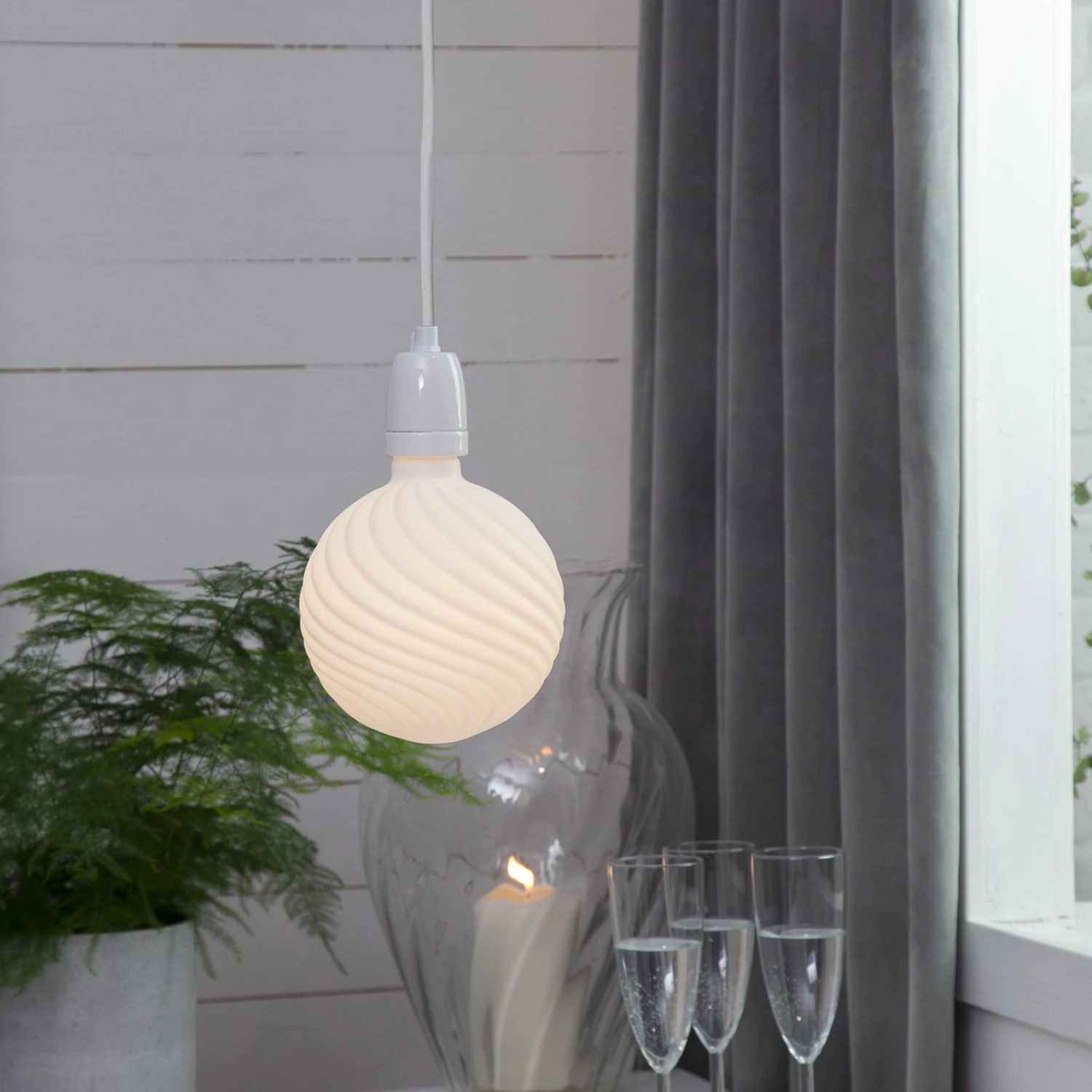 E27-Fassung Glaze Mit Kabel, Weiß – Bild 4