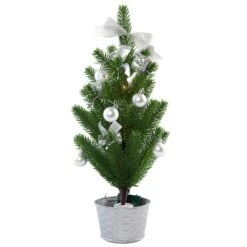 LED-Weihnachtsbaum Mit Deko In Silber