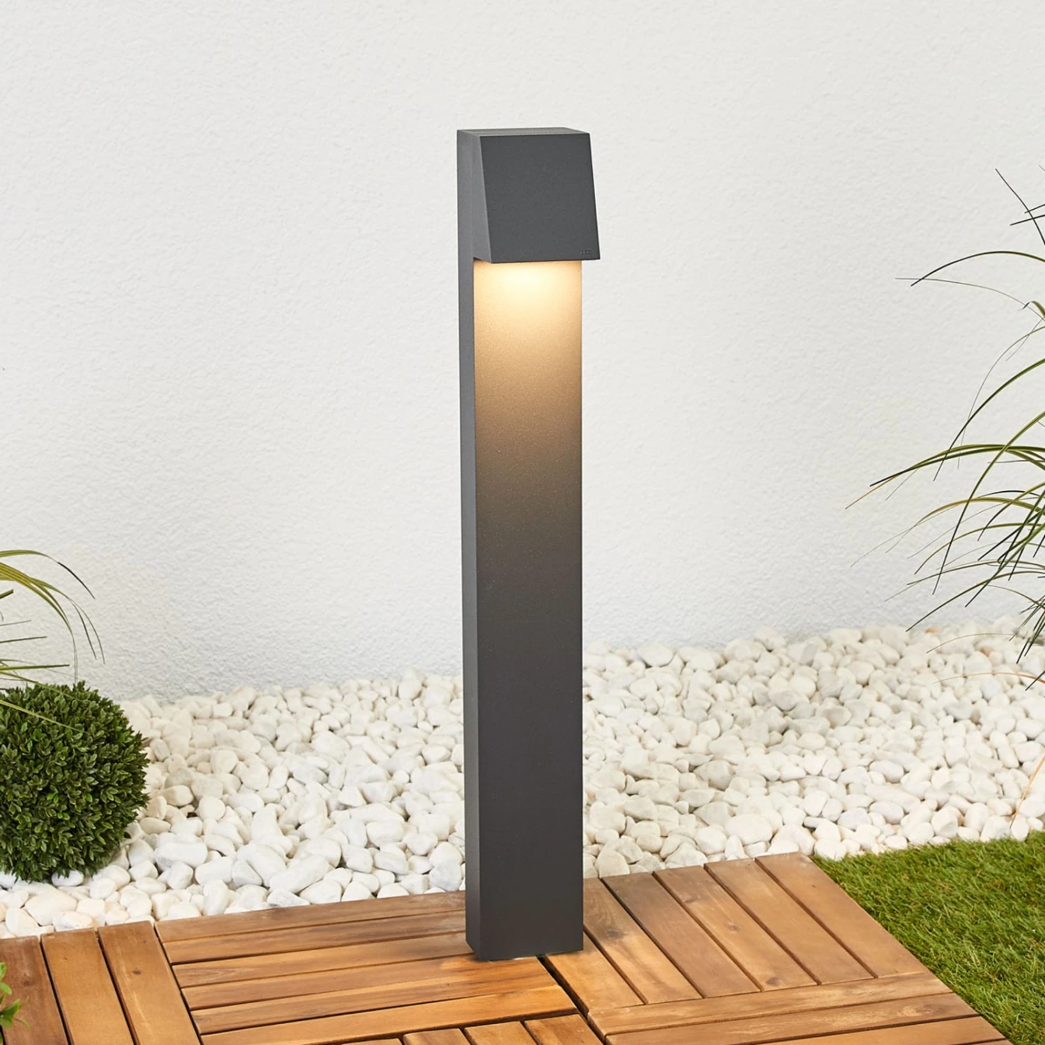 BEGA 77237K3 Wegelampe Eckig Grafit 3.000K Unten