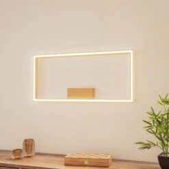 Envostar Lineo LED-Wandlampe, Eichenholz, 83x38cm