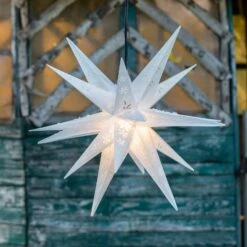 Schneeflocken-Stern Außen, 18-Zacker, Bedruckt