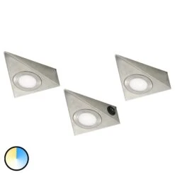 Dreieckige LED-Unterbauleuchte CS, 3er Set