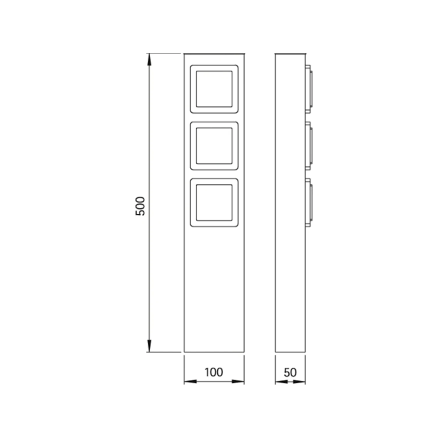 3-fach Steckdosensäule, Edelstahl – Bild 3