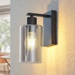 Lindby Emavi Wandleuchte Mit Rauchglas