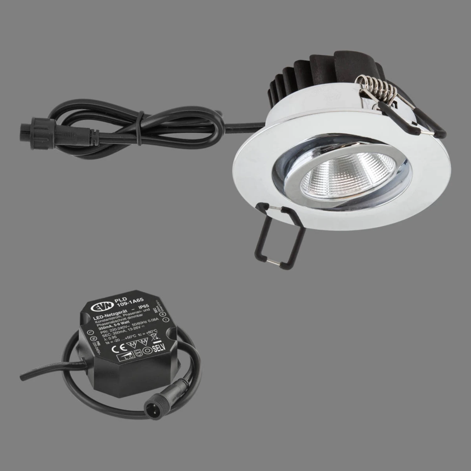 EVN PC65 Außen-Einbauleuchte Rund, 3000K Chrom – Bild 2