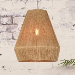 GOOD & MOJO Iguazu Hängelampe Kegel Natur Ø40cm