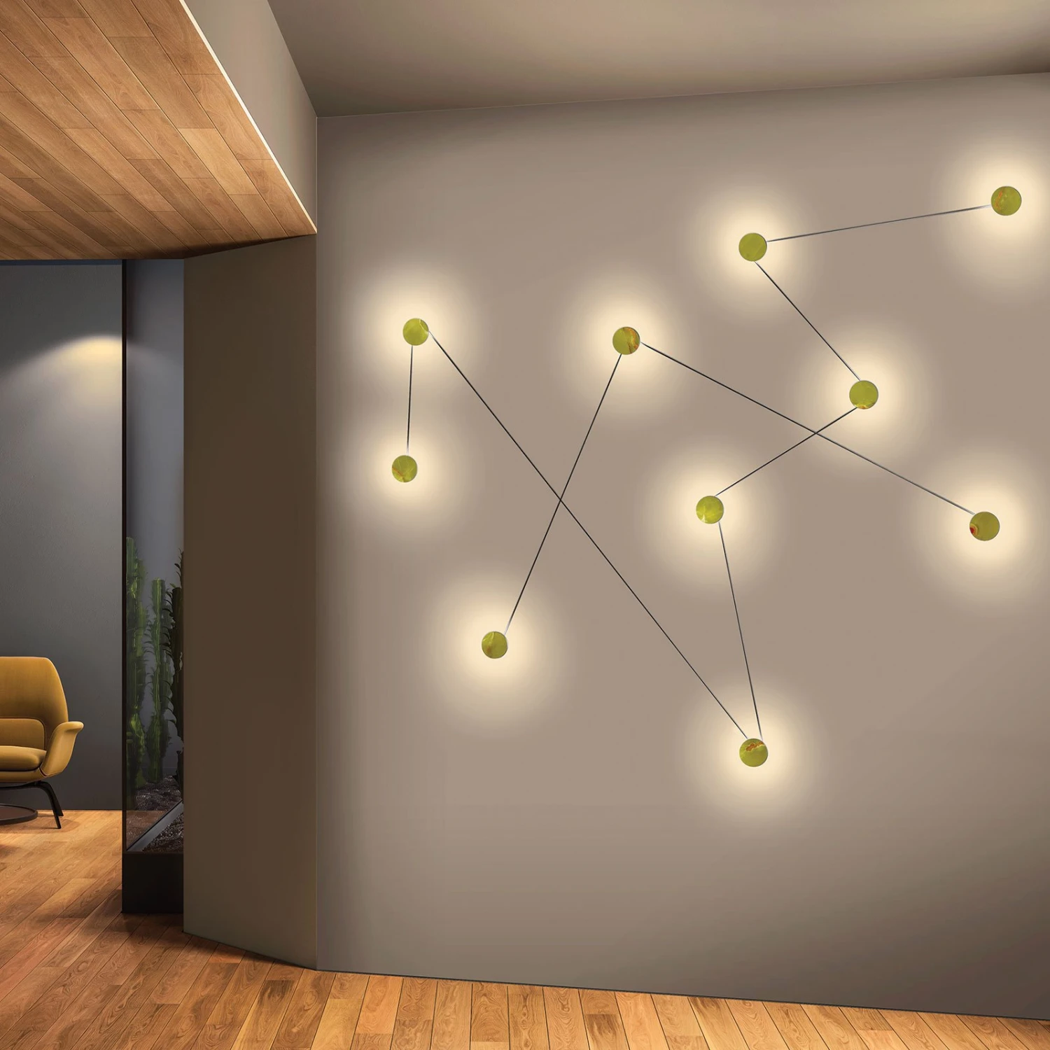 Kundalini Azou LED-Wandleuchte, Schwarz Fünfteilig – Bild 3