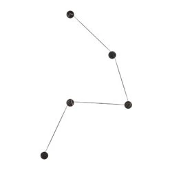 Kundalini Azou LED-Wandleuchte, Schwarz Fünfteilig