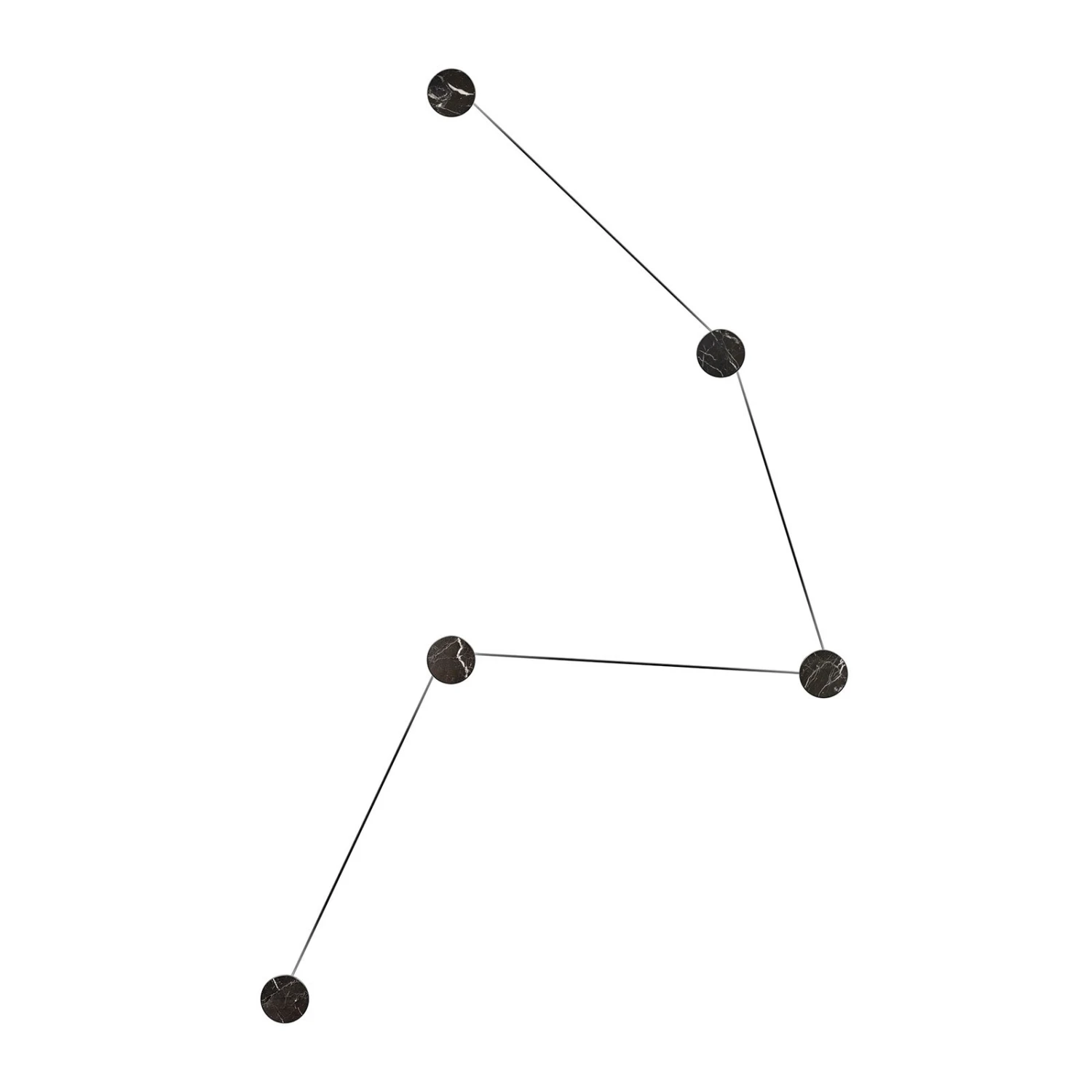 Kundalini Azou LED-Wandleuchte, Schwarz Fünfteilig