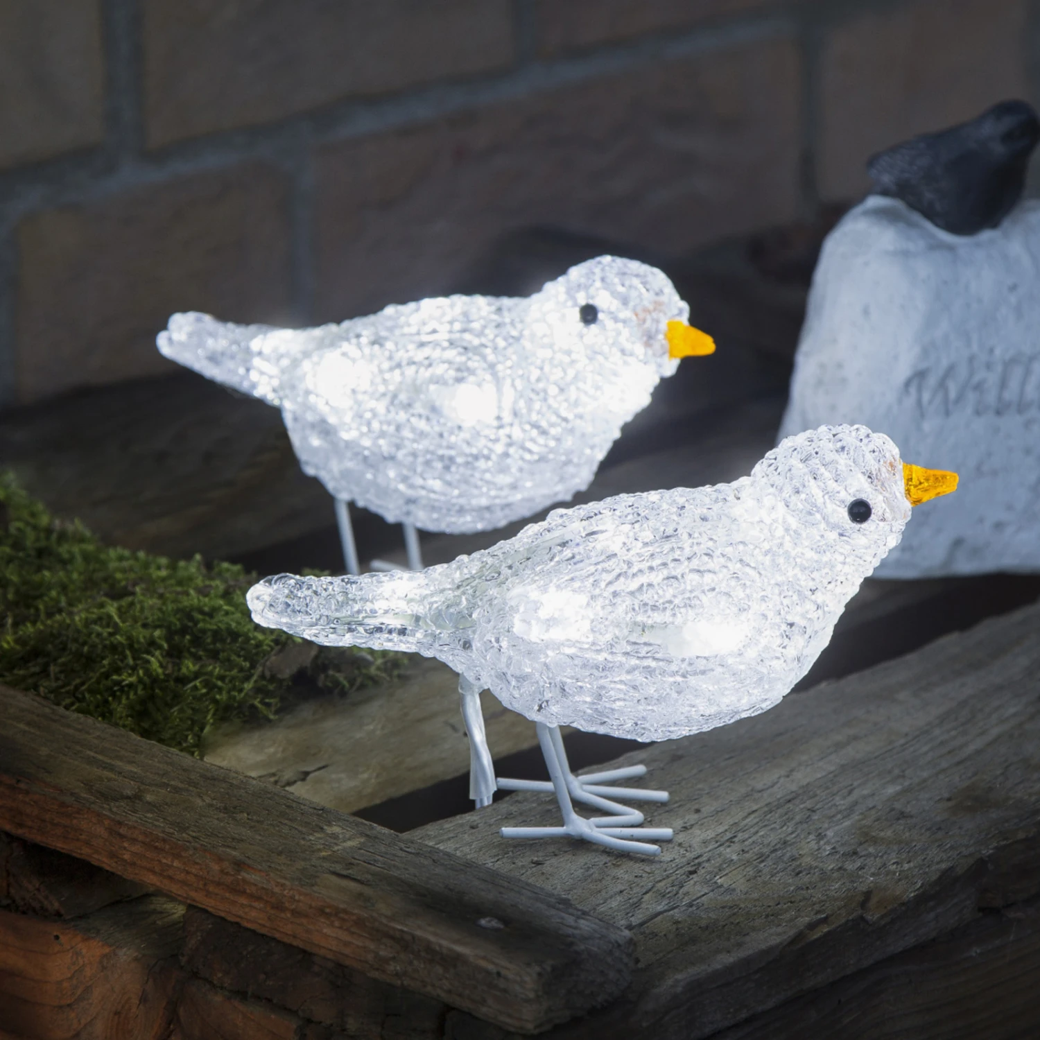 Niedliche Außen-Deko LED Vogelquintett – Bild 3