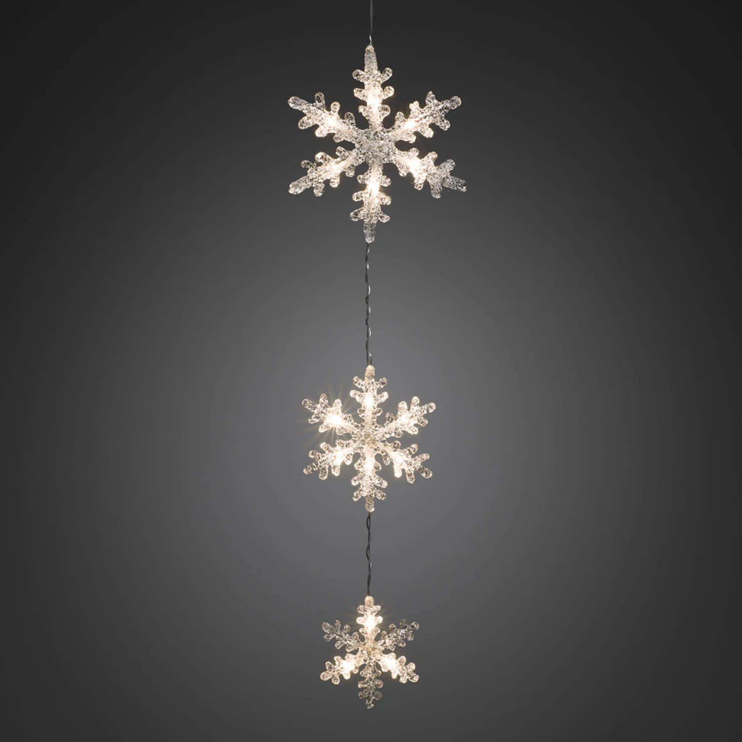 Dreiteilige LED-Lichterkette Schneeflocke – Bild 2