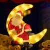 LED-Fensterbild Weihnachtsmann Im Mond