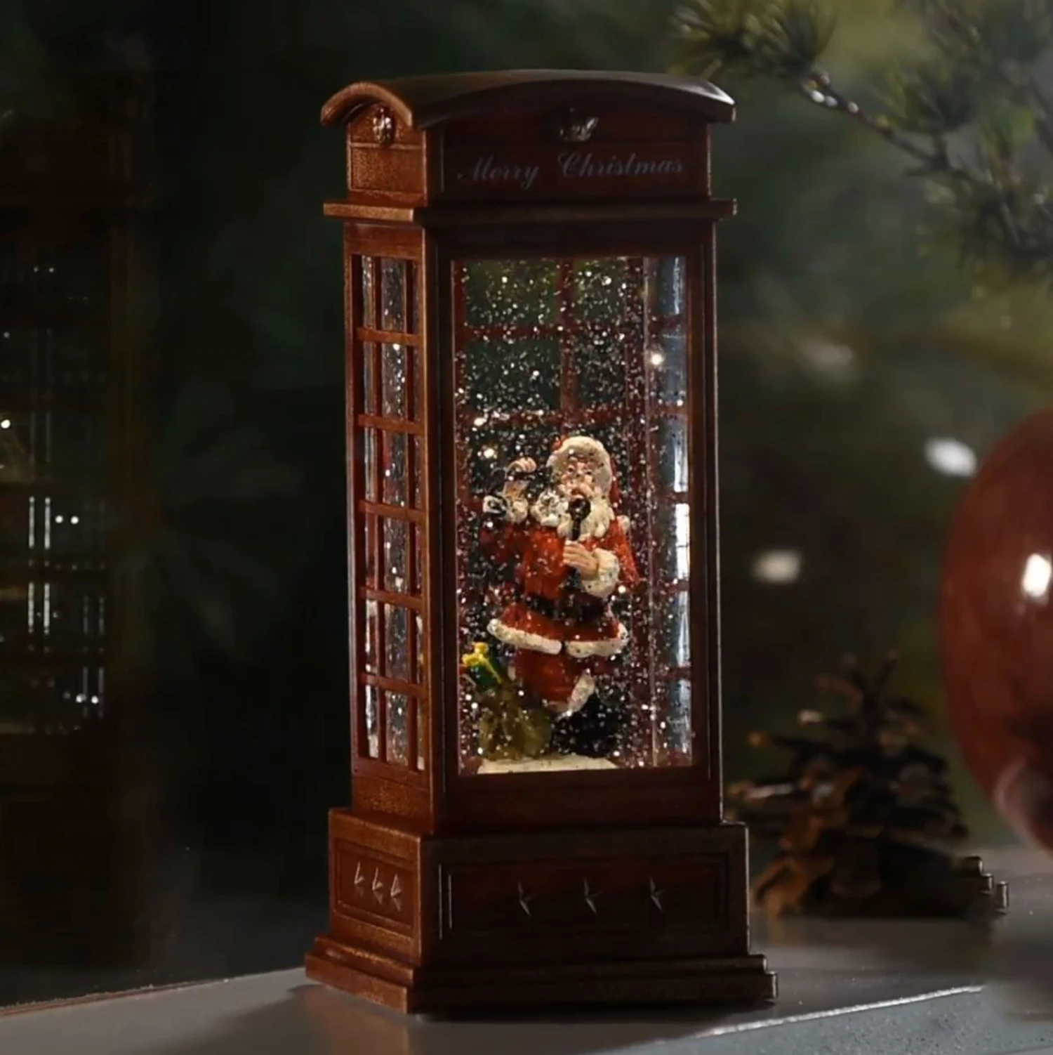 LED-Dekoleuchte Telefonzelle M. Weihnachtsmann – Bild 3