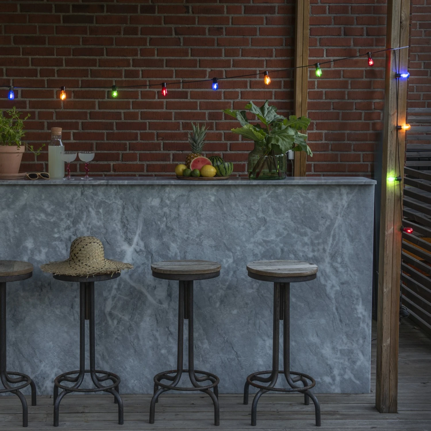 Lichterkette Biergarten 20 LED-Tropfen Bunt – Bild 6