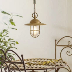 Hängeleuchte Bruno Für Außen, Messing Antik