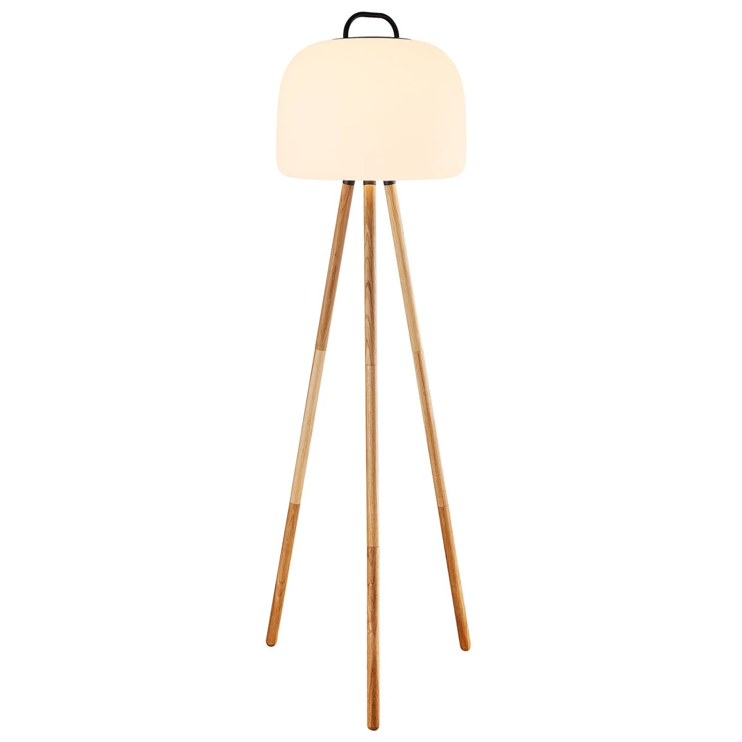 Nordlux LED-Stehleuchte Kettle Tripod Holz, Schirm 36cm