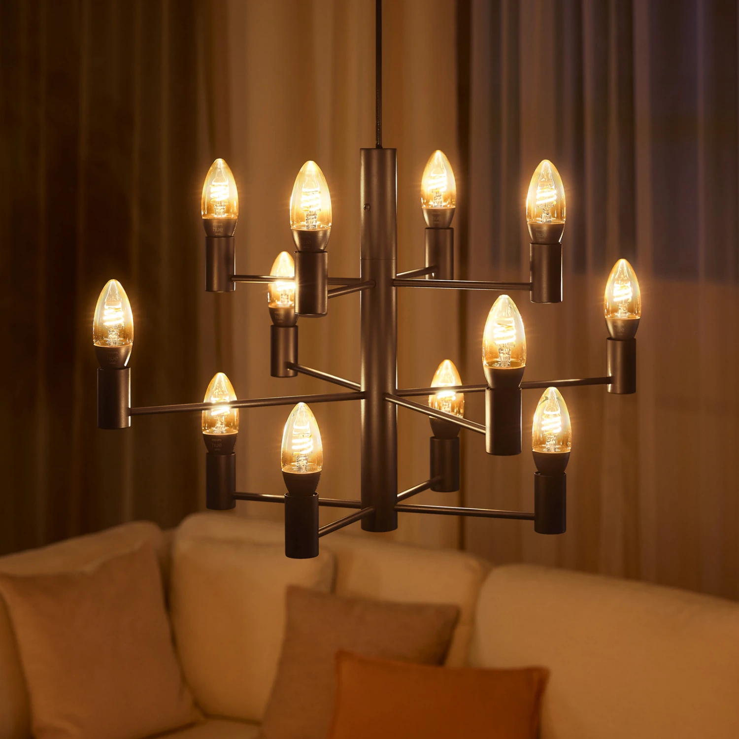 Philips Hue LED-Kerze Filament White E14 4,5W 2er – Bild 3