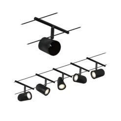 Paulmann Cup Seilsystem Basisset 5fl. Schwarz Matt