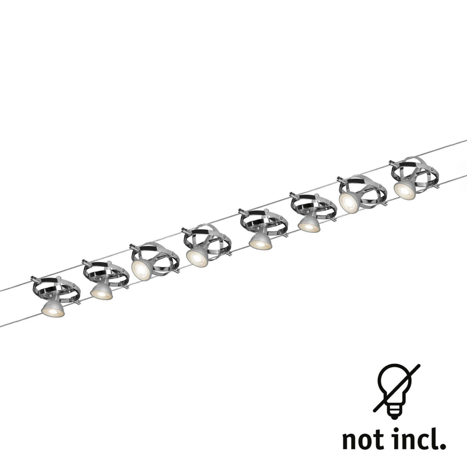 Paulmann Cardan Seilsystem 8fl. Chrom Matt/chrom – Bild 2