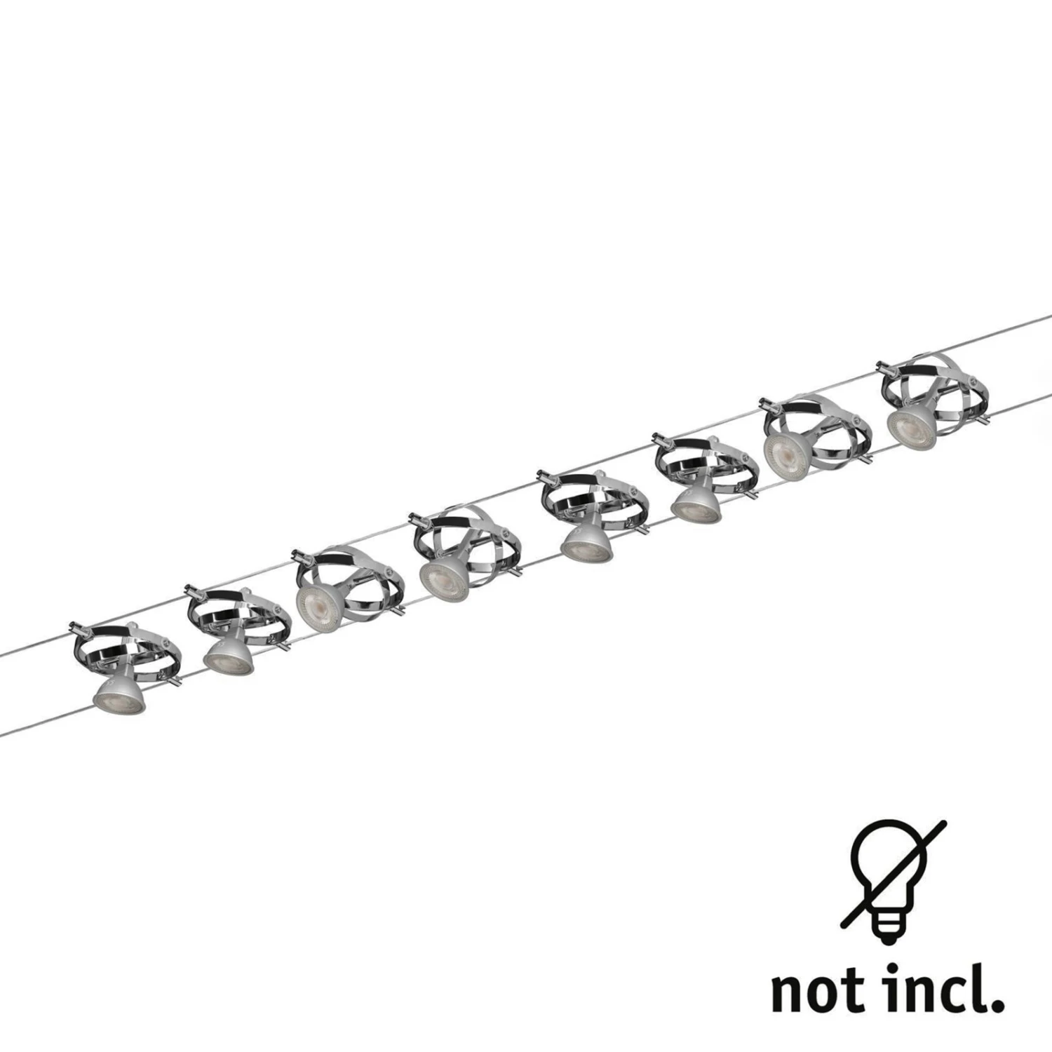 Paulmann Cardan Seilsystem 8fl. Chrom Matt/chrom – Bild 3