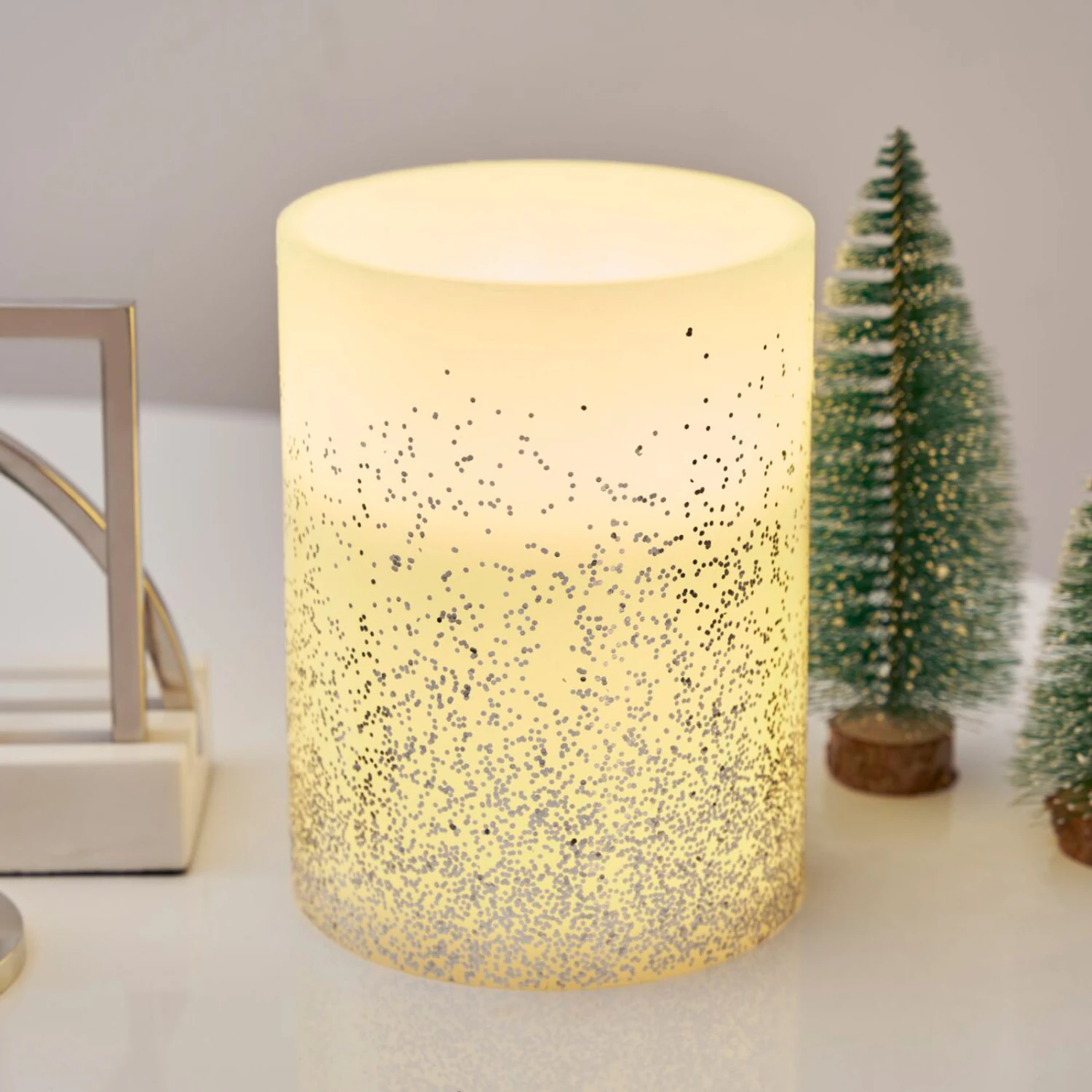 Pauleen Glowing Glitter BIG Candle LED-Kerze Wachs – Bild 3