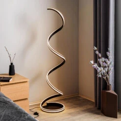 Lindby Salloa Spiral-Stehlampe, Dimmer CCT Schwarz