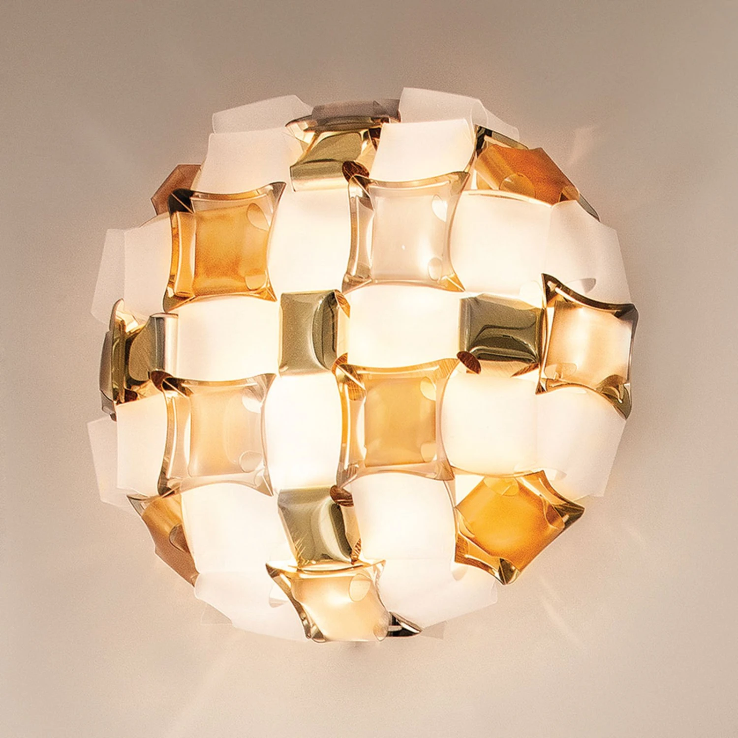 Slamp Mida Wandleuchte, 32x32 Cm, Amber/weiß – Bild 6