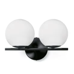 Wandleuchte Jugen, Schwarz, Zweiflammig