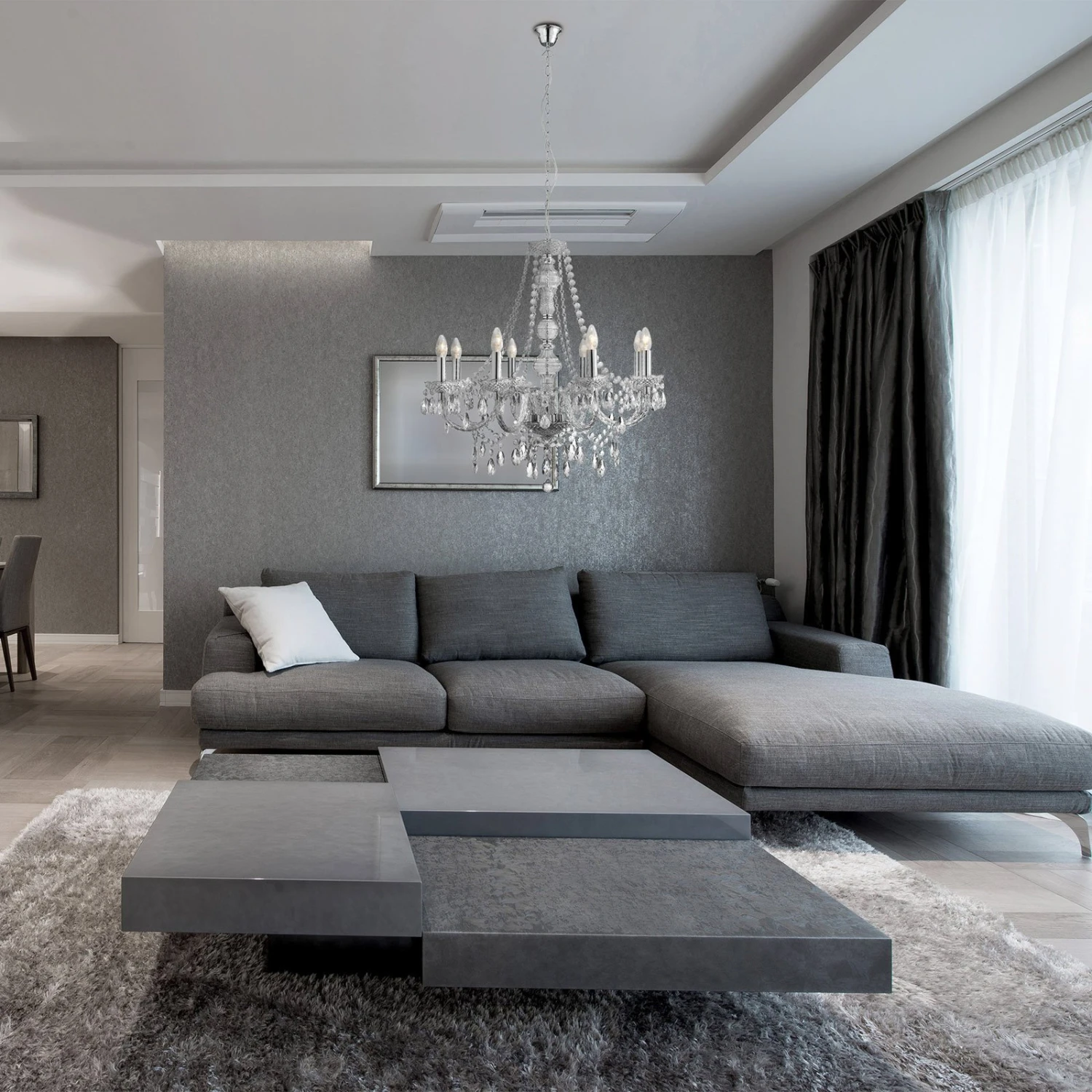 Kronleuchter Marie Therese, Chrom, Achtflammig – Bild 2