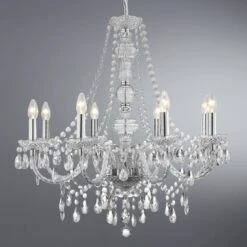 Kronleuchter Marie Therese, Chrom, Achtflammig