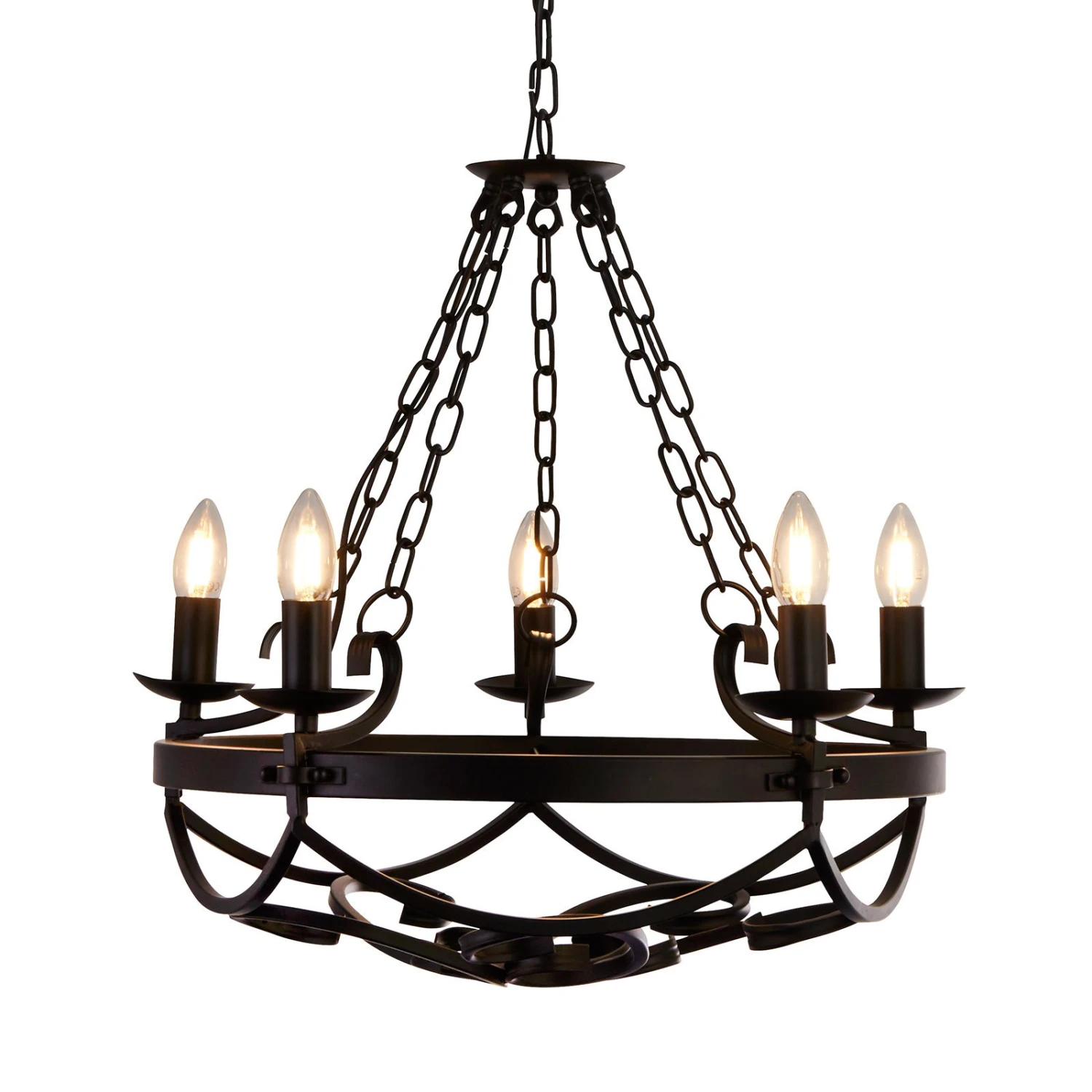 Kronleuchter Cartwheel III, Fünfflammig, Ø 54 Cm