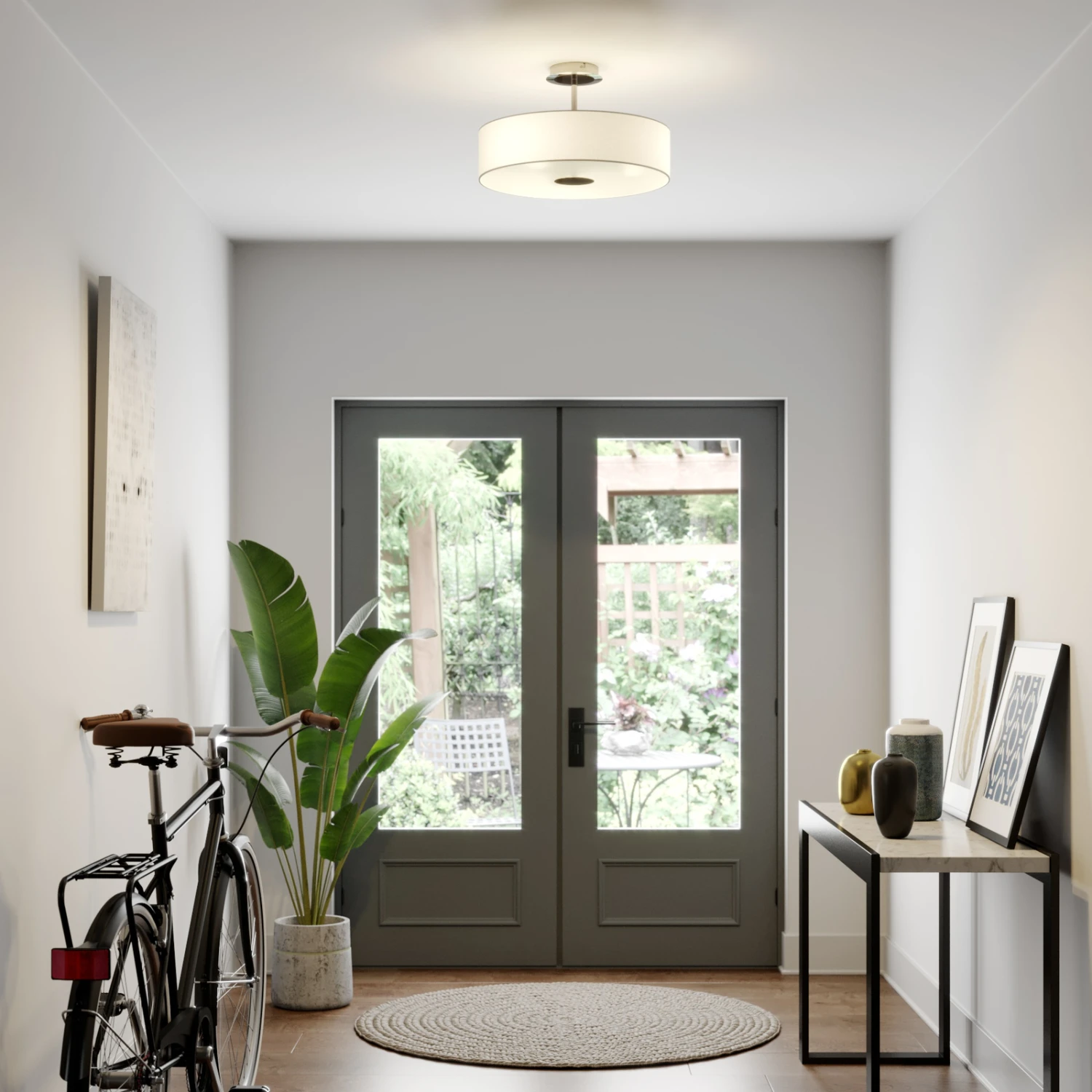 Deckenleuchte Josia Aus Stoff, Weiß – Bild 2