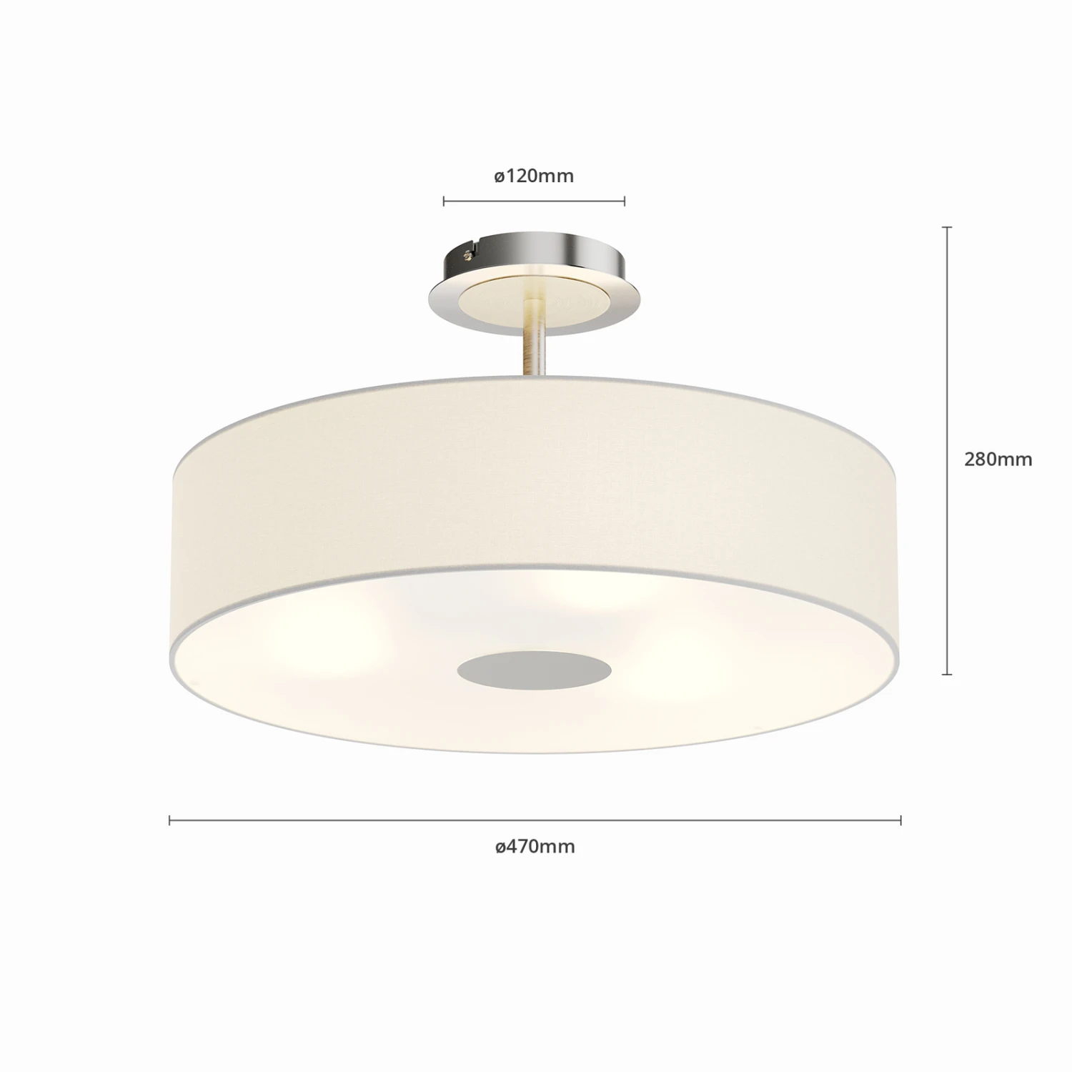 Deckenleuchte Josia Aus Stoff, Weiß – Bild 7