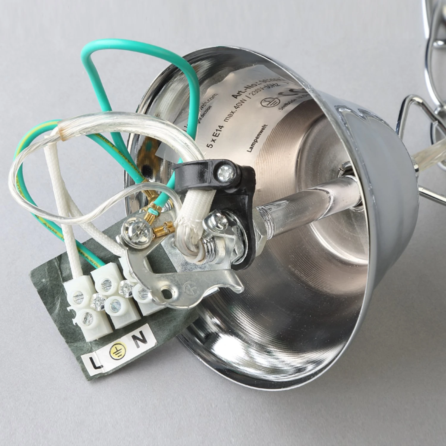 Chromglänzende Kristall-Pendelleuchte Casparia – Bild 7