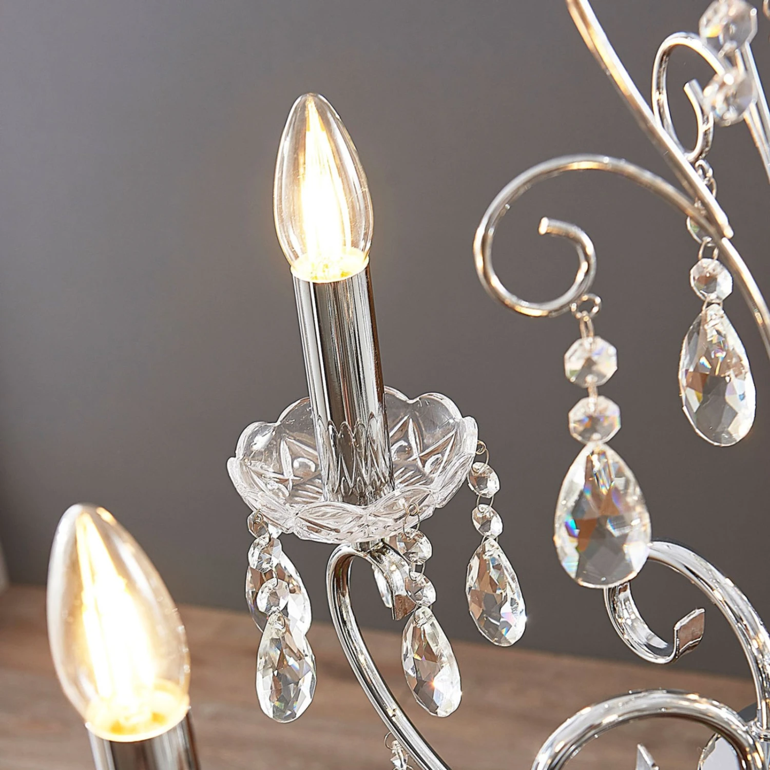 Lucande Kronleuchter Solveig Mit Kristallen, 5-fl., Chrom – Bild 8